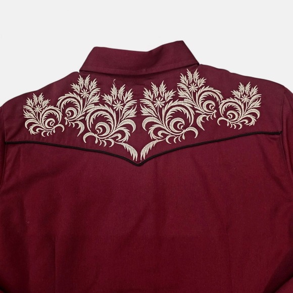 Vintage Roper Rockabilly Women Size Large Western Embroidered Pearl Snap Shirt - Picture 12 of 13